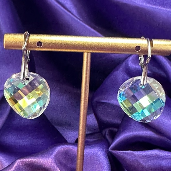 Marea Crystal Sterling Silver Drop Earrings, Made in Czech Republic w/Swarovski - Picture 6 of 16